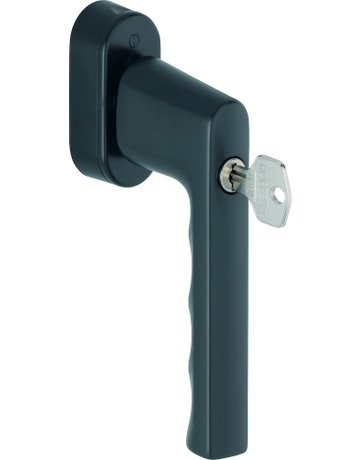 Drehkipp-Fenstergriff, abschließbar, Hamburg 0700S/UD9020, DIN Links-Rechts, 7/20-30mm, schwarz matt - HOPPE