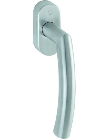 Drehkipp-Fenstergriff, Trondheim E0430/US956, mit ovaler Rosette, Vierkant 7x 32-42, edelstahl matt - HOPPE