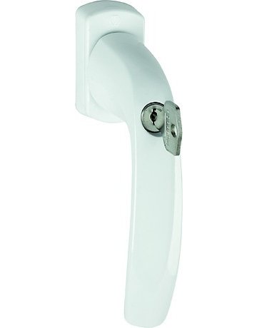 Drehkipp-Fenstergriff, abschließbar, New York 0810S/U10 100NM, DIN Links-Rechts, 7/37mm, verkehrsweiß - HOPPE