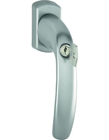 Drehkipp-Fenstergriff, abschließbar, New York 0810S/U10 100NM, DIN Links-Rechts, 7/43mm, stahlfarbig - HOPPE