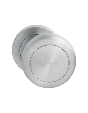 Knopf EK530G RLA mit Rosette massiv gekröpft fest Rechts/Links Edelstahl matt - Karcher Design