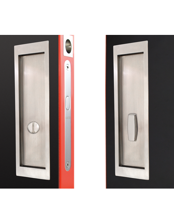 Schiebetürset EPDQ 2 71 BAD rechteck. Edelstahl matt - Karcher Design