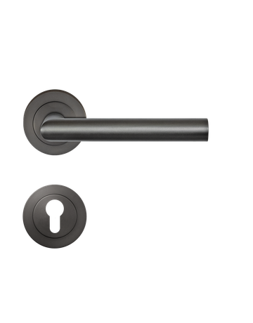 Drücker-Rosettengarnitur Rhodos ER28 PZ Titan grau TS 38-48mm - Karcher Design