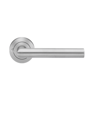 Griffgrt. Rhodos ER28 S9 Edelstahl matt mit Drückerrosette /o.Schl.Rosette - KD Comfort