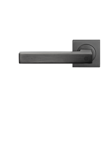 Drücker-Rosettengarnitur Seattle ER46Q DIN L ohne Schlüsselrosette Titan grau KD Basic TS 45mm