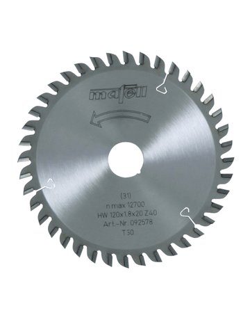 Sägeblatt-HM 120 x 1,2/1,8 x 20 mm, Z 40, TR, für Laminat - Mafell