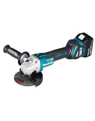 Akku-Winkelschleifer DGA513RTJ 18 Volt 5,0 Ah, 2 Akkus + Ladegerät im MAKPAC - Makita