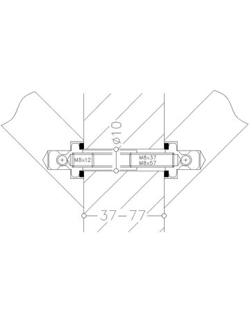 Haustür- Stoßgriff-Befestigung, Stahl, NT, MS 1.1X S, TS 37- 77mm, farblos - Normbau