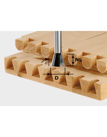 Grat-/ZinkenFräser 8/Schaft HSS D=13,5 B=13,5 G=15 H=46 - Festool