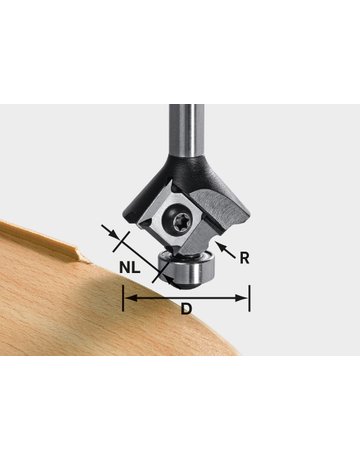 Wepla-Abrundfräser S8 HW R1,5 D28 KL12,7OFK - Festool