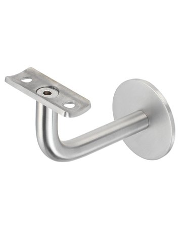 Handlaufstütze mit gewölbter Auflage silberfarben lackiert zum Dübeln - KWS