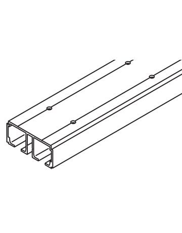 Doppellaufschiene Alu eloxiert L = 3500 mm - Hawa