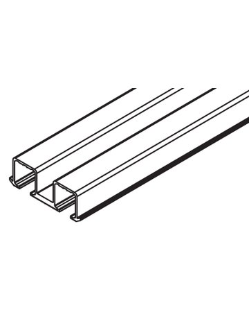 Clipo 16 Doppellaufschiene Alu Holztüre L = 6000 mm (zum Schrauben) - Hawa