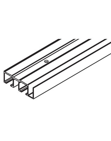 Clipo 16 Doppellaufschiene Alu elox Holztüre L = 6000 mm (zum Schrauben) - Hawa