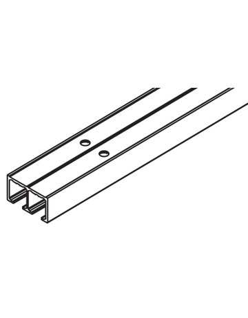 Clipo 16 Doppellaufschiene Alu gel. Glastüre L = 2500 mm (zum Aufschrauben) - Hawa