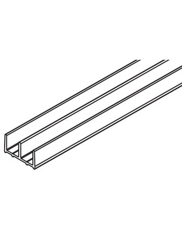 Doppelführungsschiene Alu eloxiert L = 2200 mm zum Schrauben - Hawa