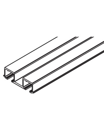 Clipo 26/36 Doppellaufschiene Alu Holztüre L= 2500 mm ( zum Schrauben ) - Hawa