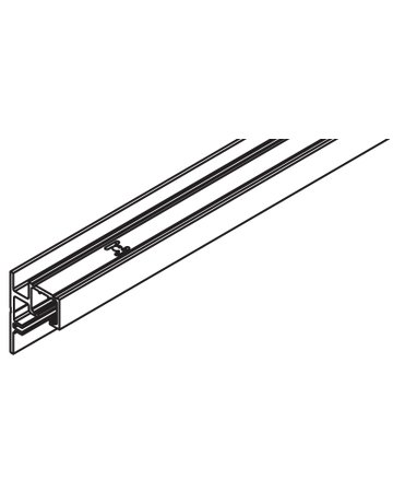 Clipo 26/36 Einfachlaufschiene Alu mit integrierter Blende L= 2500 mm - Hawa