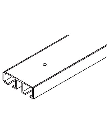 Clipo Doppellaufschiene Alu eloxiert Holztüre L = 3500 mm (zum Aufschrauben) - Hawa