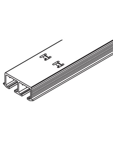 Clipo 26/36 Doppellaufschiene Alu Glastüre L = 2500 mm ( zum Schrauben ) - Hawa
