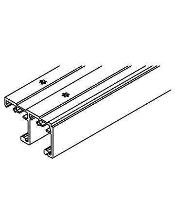 Combino Doppellaufschiene Alu eloxiert gelocht, L = 4000 mm - Hawa