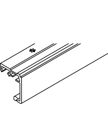 Combino Einfachlaufschiene Alu elox gelocht, L = 2500 mm - Hawa