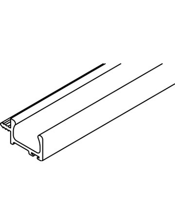 Griffleiste mit Nut Alu natur eloxiert L = 2500 mm - Hawa