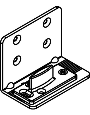 Porta 45 T-Bodenführung verzinkt für Wandmontage - Hawa