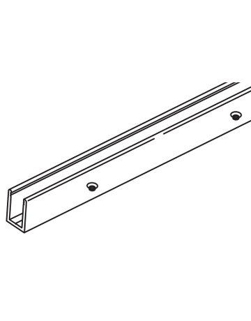 Porta 100 GWF U-Führungsschiene Alu schwarz eloxiert, gelocht, 3500 mm - Hawa