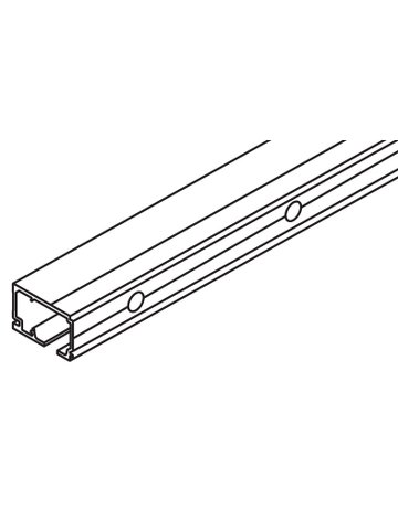 Porta Einfachlaufschiene Alu eloxiert L = 2500 mm - Hawa