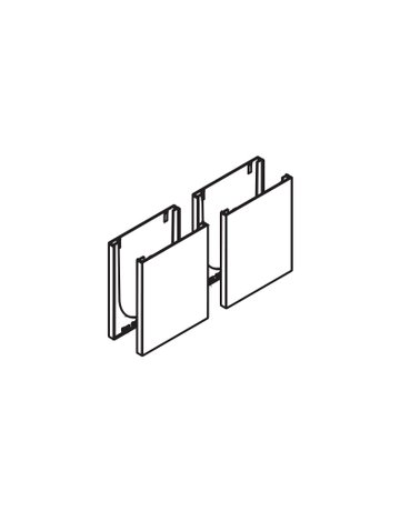 Abdeckkappen eckig Edelstahl Effekt Set à 4 Stück - Hawa