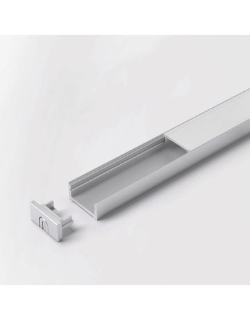 LED ChannelLine D Profil, opal, 10-er Set L=3000, Alu-und Abdeckprofil - Halemeier