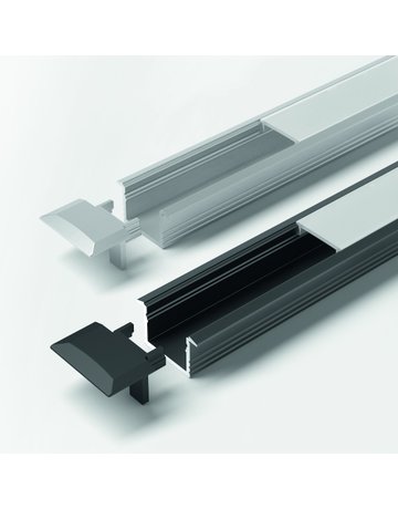 LED ChannelLine C Profil, black,opal L=3000, Alu-und Abdeckprofil - Halemeier