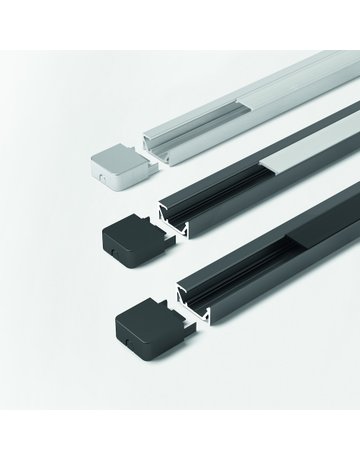 LED ChannelLine G1 Profil, black, opal L=2000, Alu-und Abdeckprofil - Halemeier