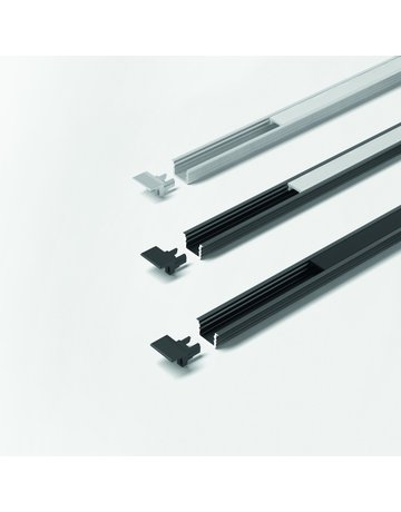 LED ChannelLine i2 Profil black, opal L=2000, Alu-und Abdeckprofil - Halemeier