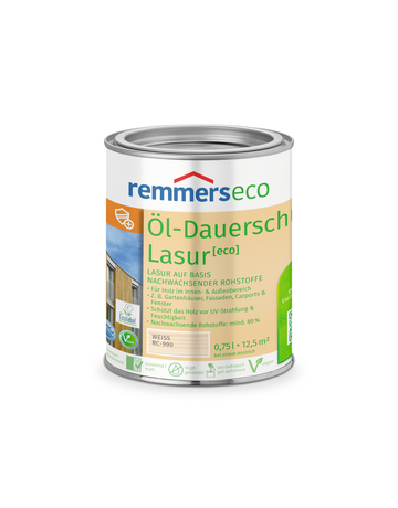 Öl-Dauerschutz-Lasur [eco] weiß (RC-990) 0.75 l - Remmers