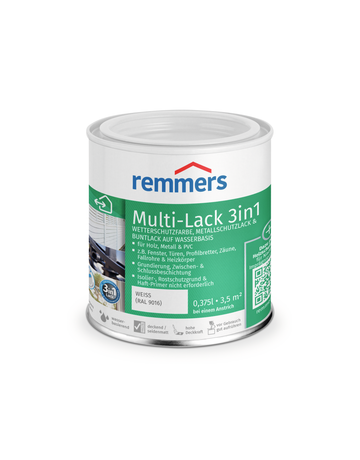 Multi-Lack 3in1 weiß (RAL 9016) 0.375 l - Remmers