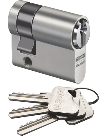 Profil-Halbzylinder N6 P032 Mmv BL=00/30 mm 3 Schl. verschieden - Ikon