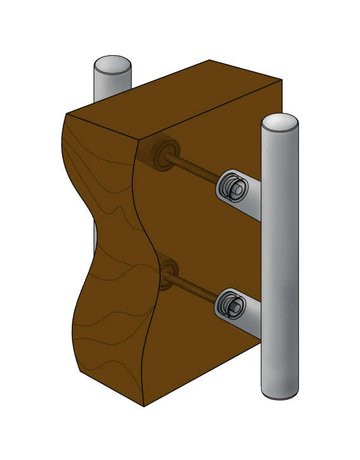 Montageset für Stoßgriff M8x70 mm paarweise Befestigung TS 40-55 mm - Topform