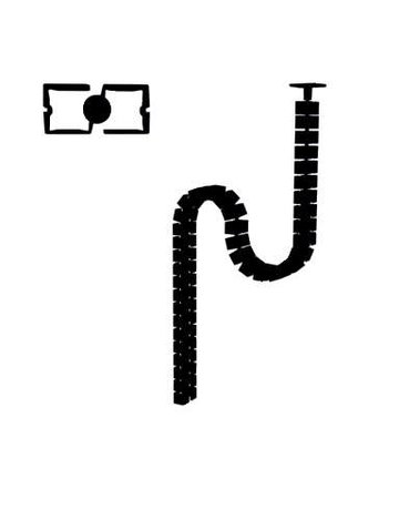 Kabelführung mit Standfuß, KS, H=1320mm, weißaluminium RAL 9006 - Topform