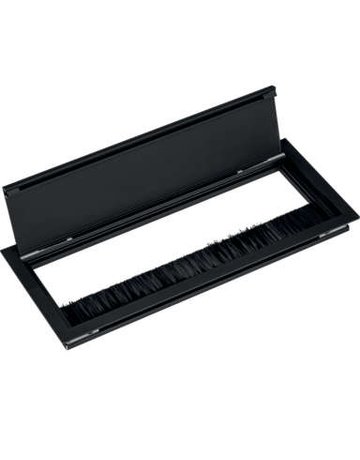 Kabeldurchlass mit Klappdeckel, schwarze Bürstendichtung, Aluminium elox - Topform