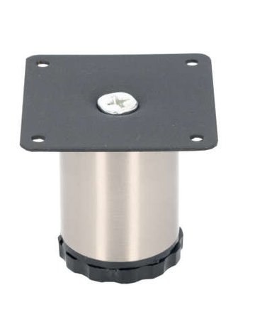 Möbelfuß höhenverstellbar 25mm Edelstahl effekt, Ø 42mm, L 60 mm - Topform