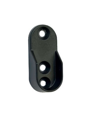 Schrankrohrlager 43 x 19 mm schwarz, mit 3 Bohrungen - Topform