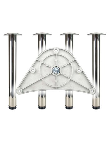 Tischbein Set Ø 80 x 870-890 mm chrom poliert, Befestigung -Platte rund - Topform