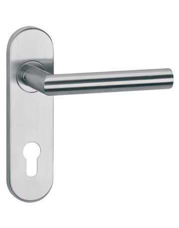 Drücker-Kurzschild-Garnitur Jupiter BB Kl.4 Edelstahl mit TS 37-50 mm - Topform