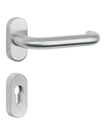 Rahmen-Drücker-Rosettengarnitur Titania PZ, Kl.4, 8mm Edelstahl mit TS 40-90 mm - Topform