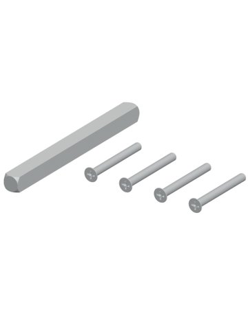 Befestigung set für Drücker-Rosettengarnitur Vierkantstift 8 x 120 mm TS 57-66 mm - Topform