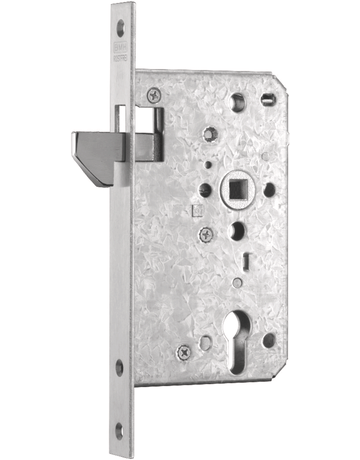 Schiebetürschloss schwer 1004-PZW/55 Hakenfalle, 9 mm, mit S 40 24K Niro - BMH