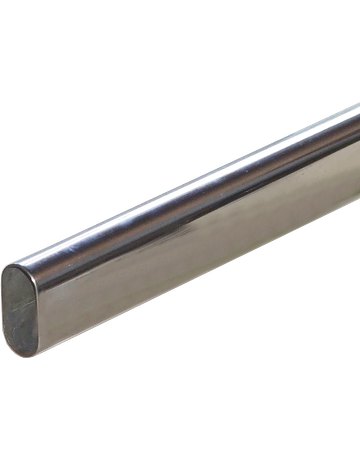 Schrankovalrohr verchromt 30 x 15 x 1 x 1250 mm - Topform
