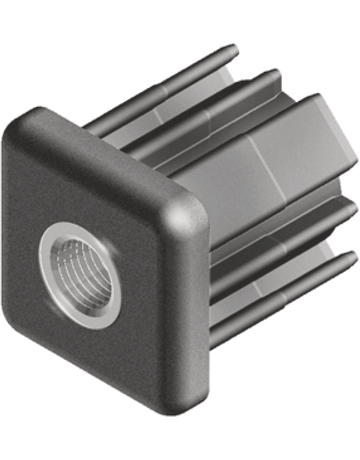 Gewindestopfen für Vierkantrohr 40 x 40 mm mit Gewindebuchse M12 - Fath